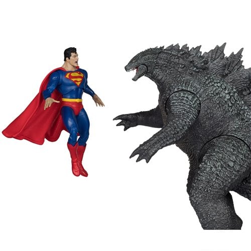 DC Multiverse Superman vs. Godzilla Megafig Justice League vs. Godzilla vs. Kong Action Figure 2-Pack, Not Mint