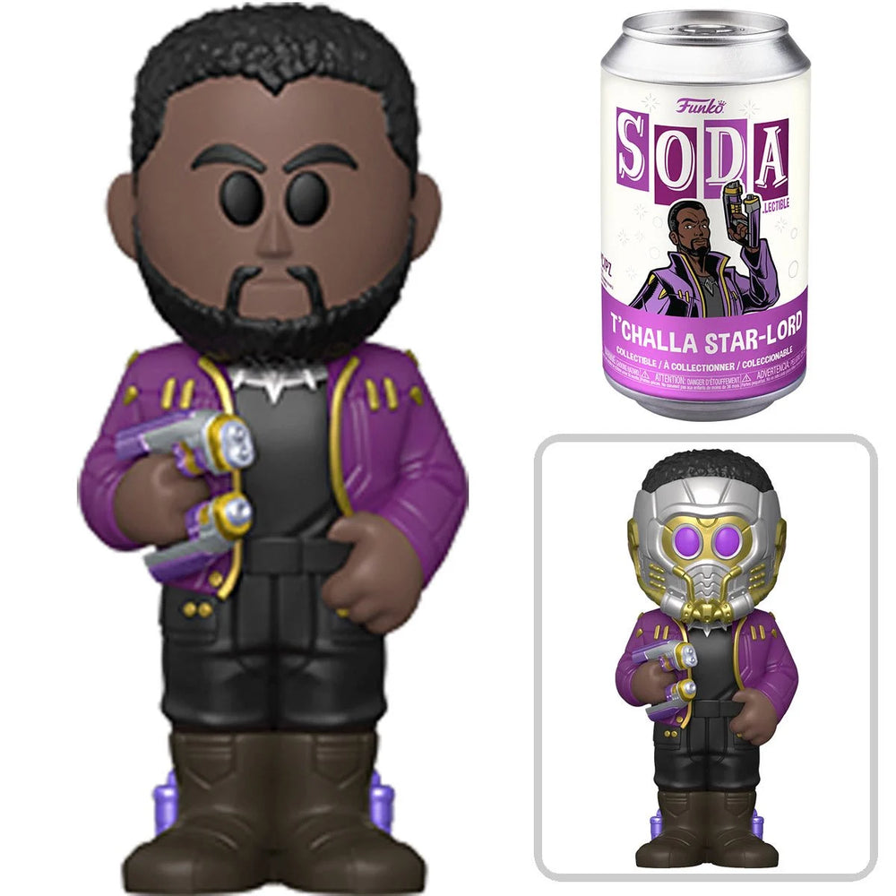 Marvel's What If T'Challa Star-Lord Vinyl Funko Soda Figure