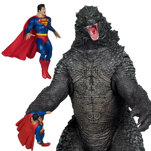 DC Multiverse Superman vs. Godzilla Megafig Justice League vs. Godzilla vs. Kong Action Figure 2-Pack, Not Mint