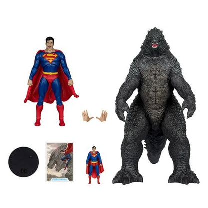 DC Multiverse Superman vs. Godzilla Megafig Justice League vs. Godzilla vs. Kong Action Figure 2-Pack, Not Mint